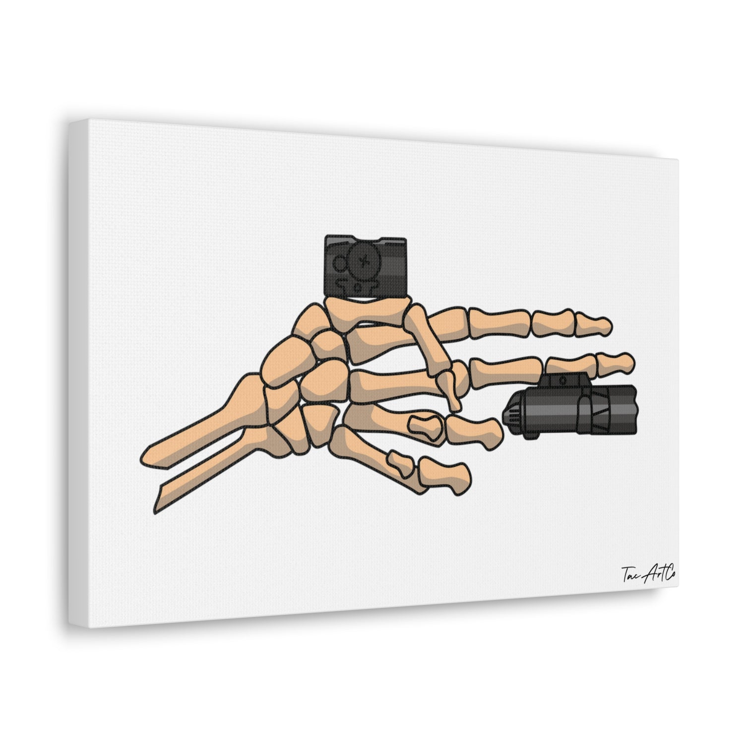 TacArt Skeleton Finger Gun v2 - Canvas Print