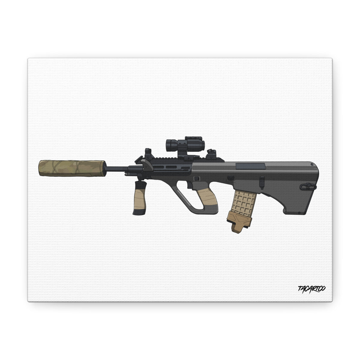 Steyr AUG - Canvas Print (White Background)