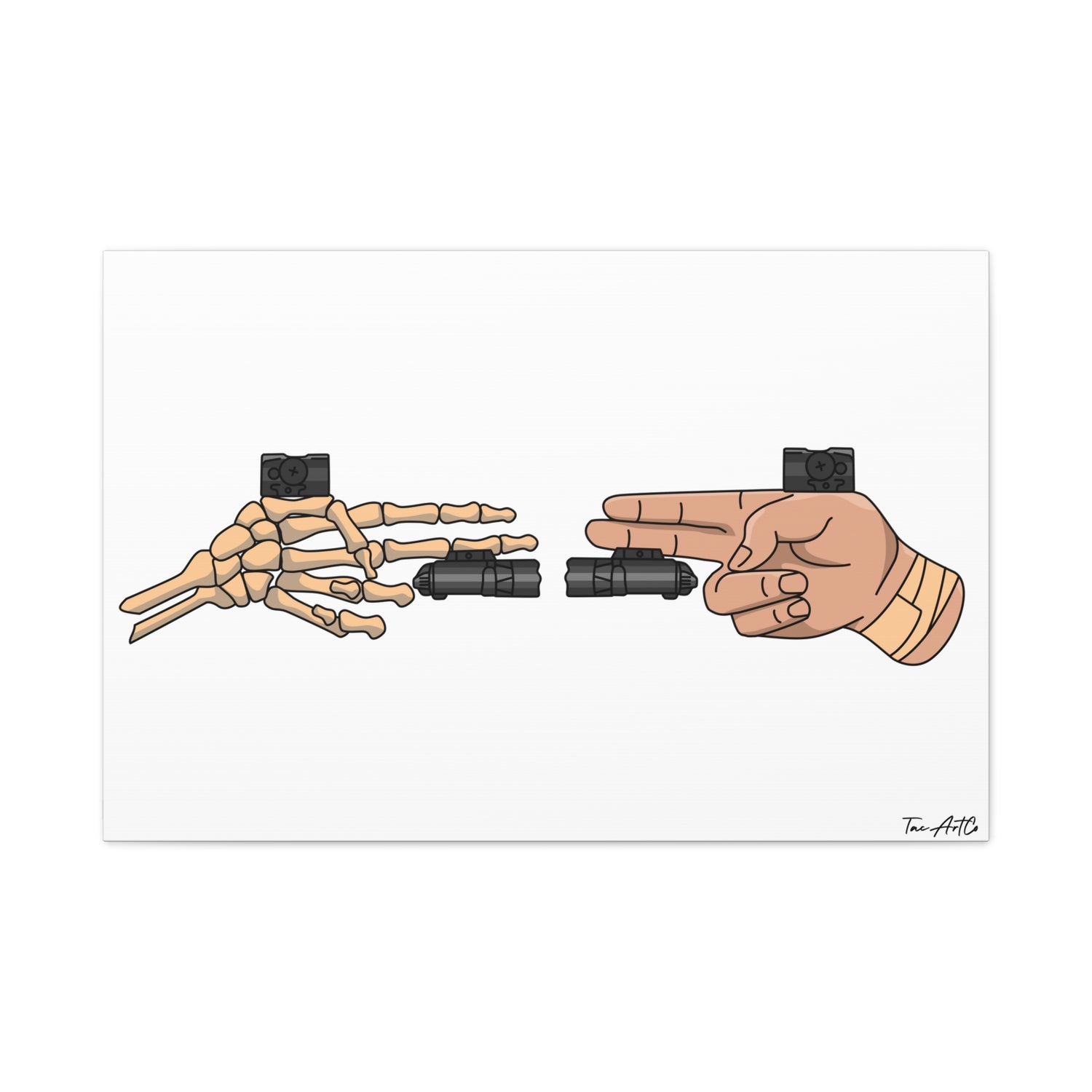 Life and Death Finger Guns – Canvas Print