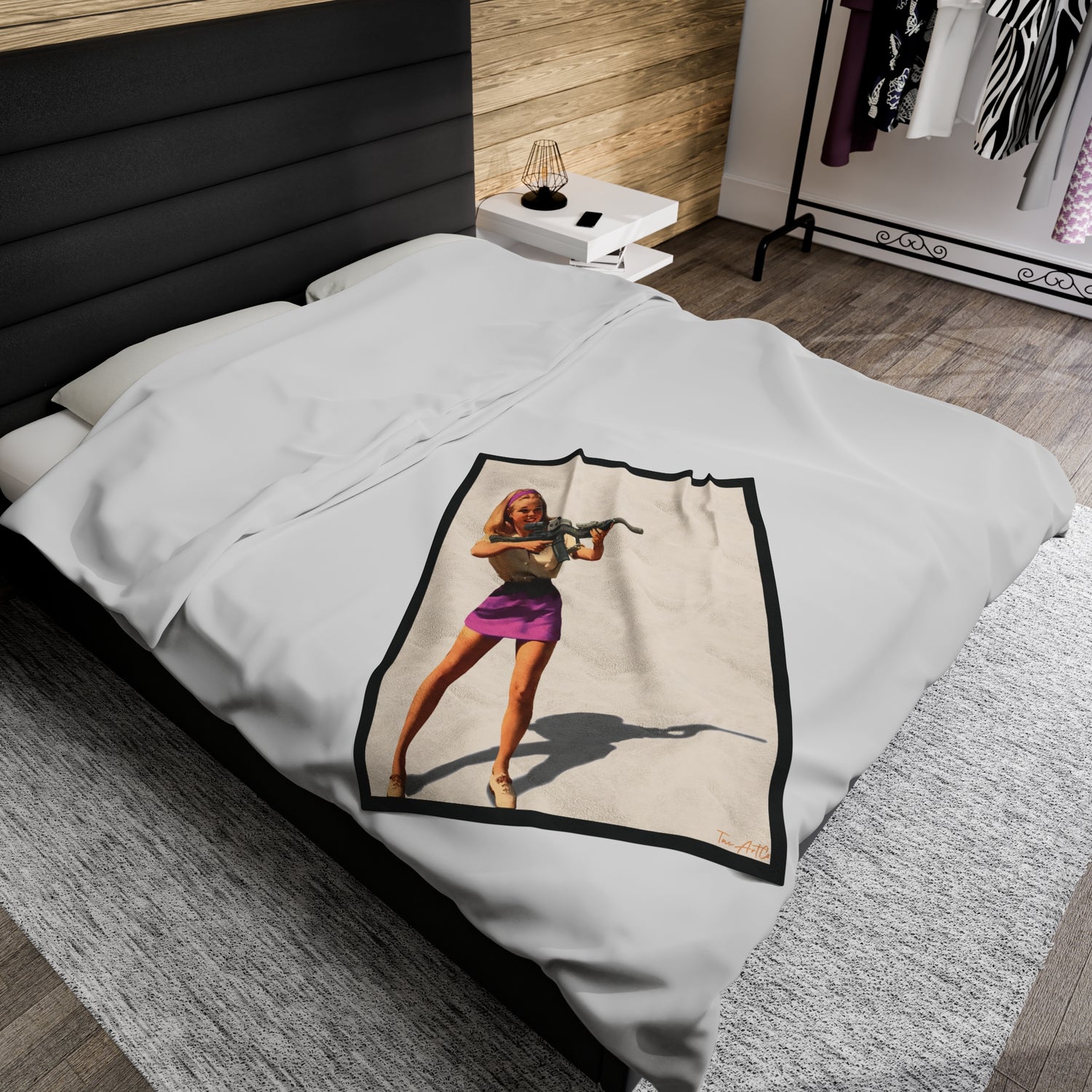 Mk18 Girl - Velveteen Plush Blanket