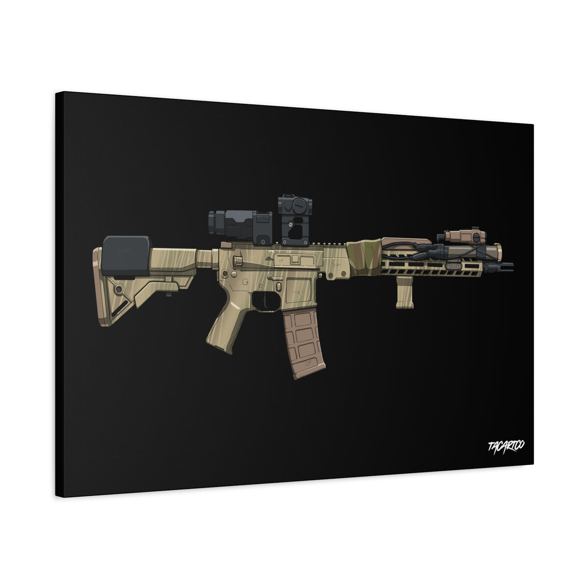 Rattle Can AR-15 - Canvas Print (Black Background)