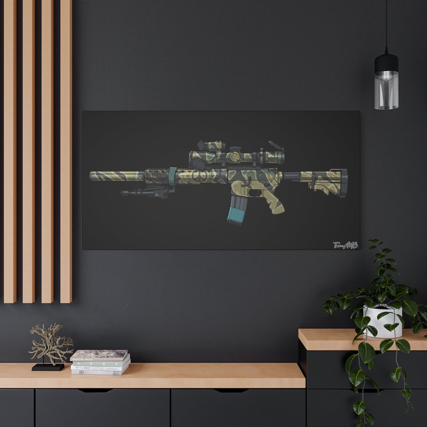 Tiger Stripe AR – Canvas Print (Black Background)