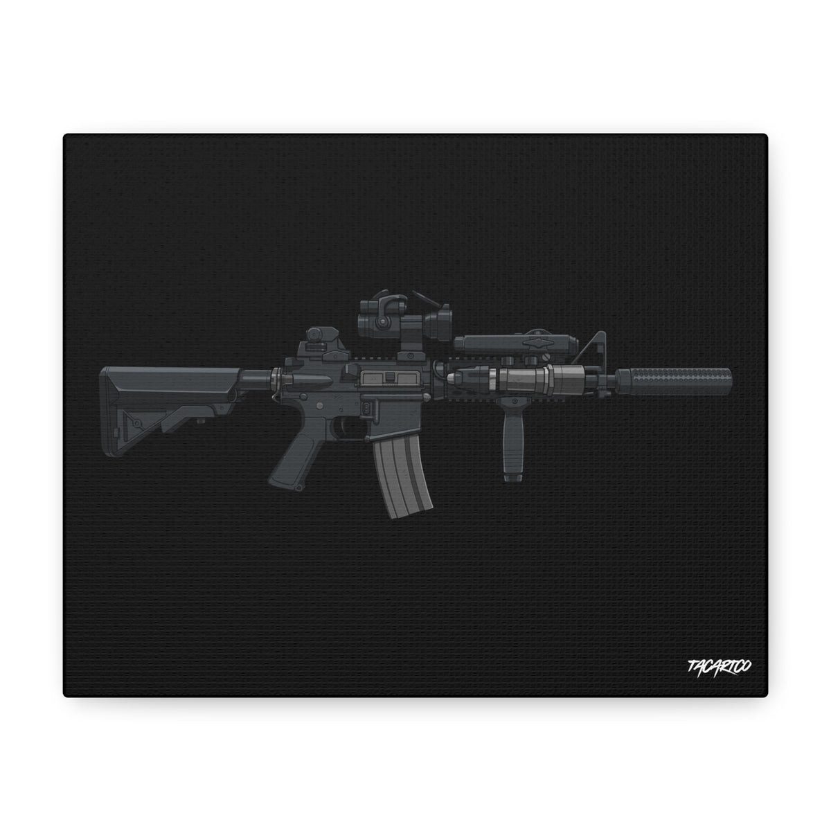 MK18 Mod 0 - Canvas Print (Black Background)