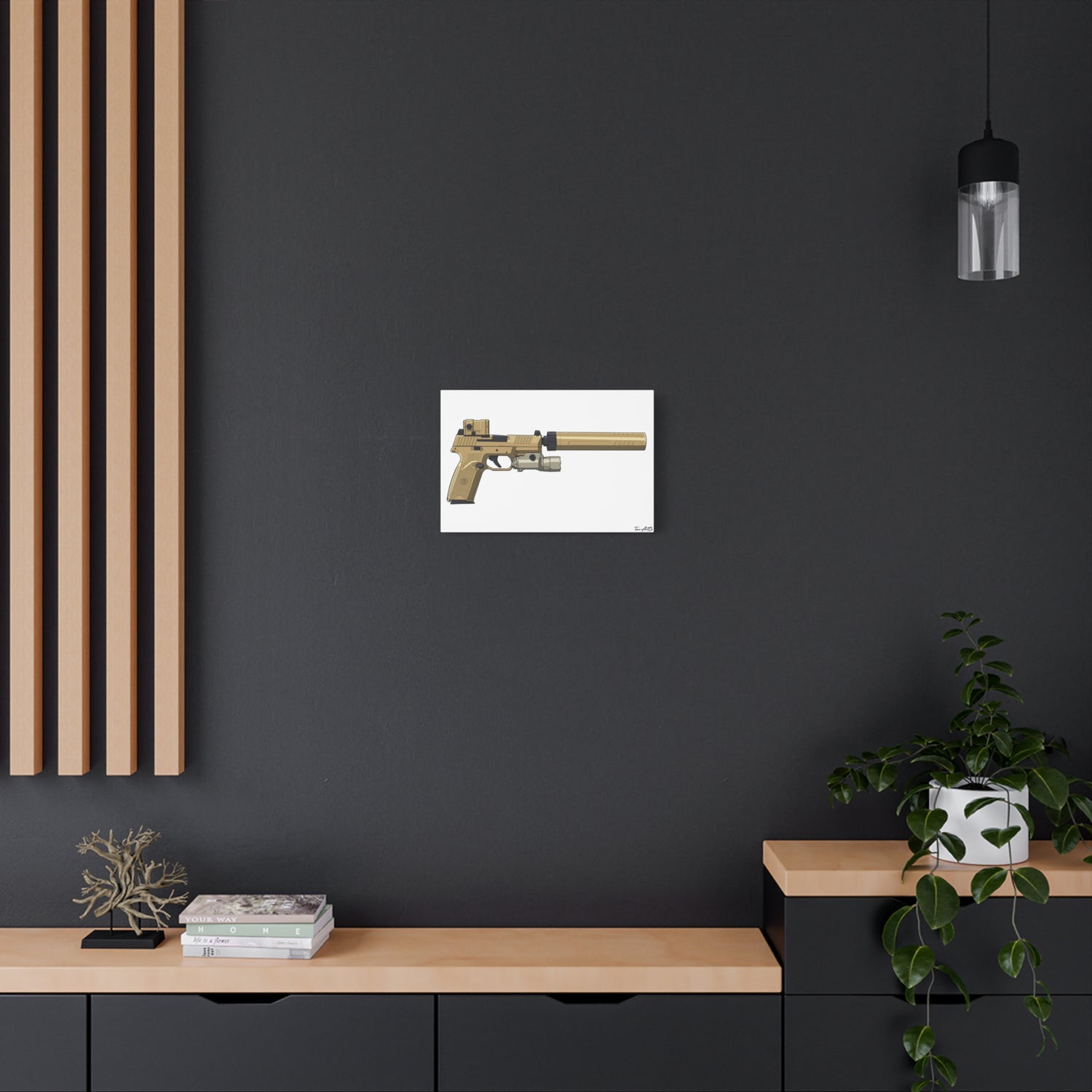 FN 509 Tactical – Suppressed Pistol Canvas Print