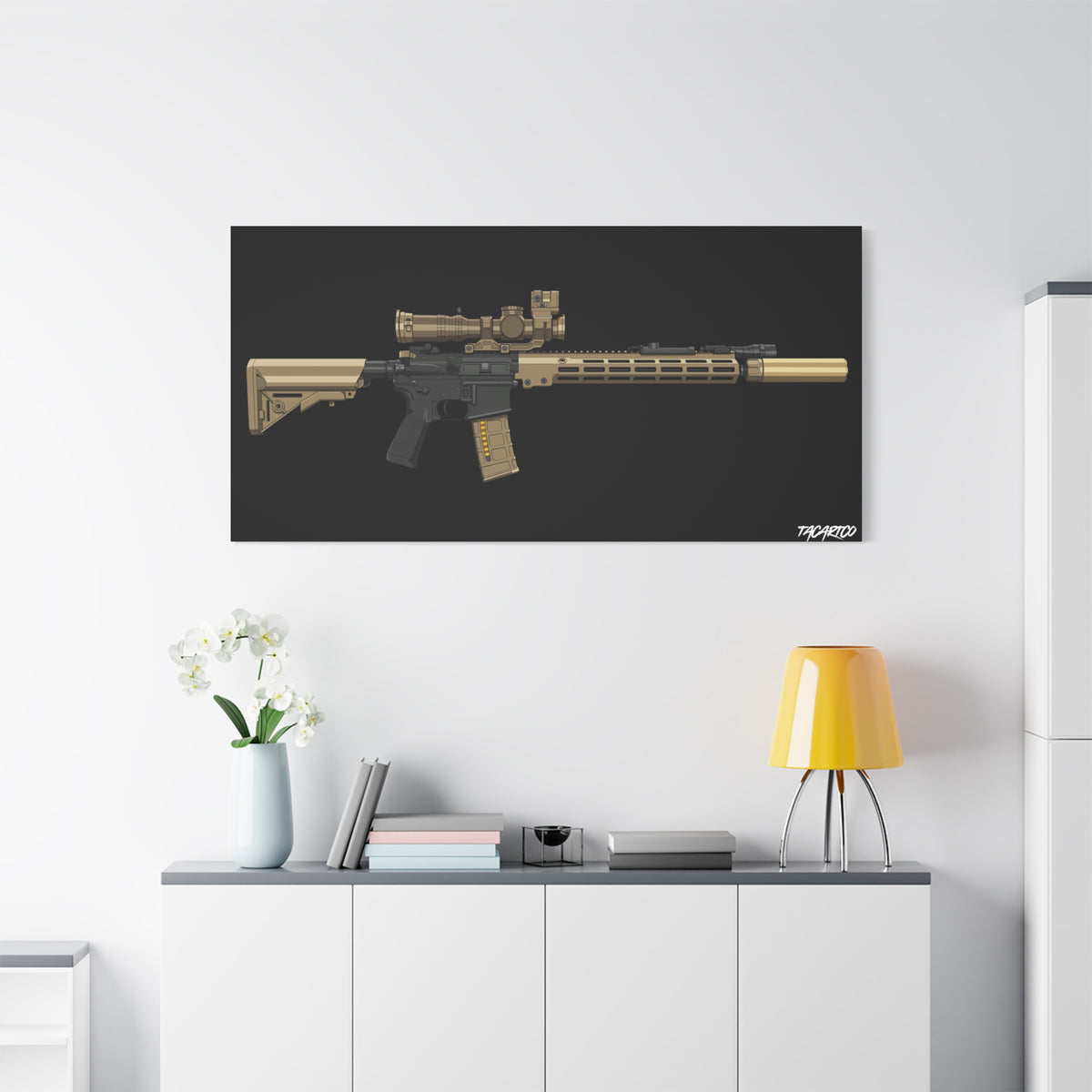 URGI Rifle – Canvas Print (Black Background)