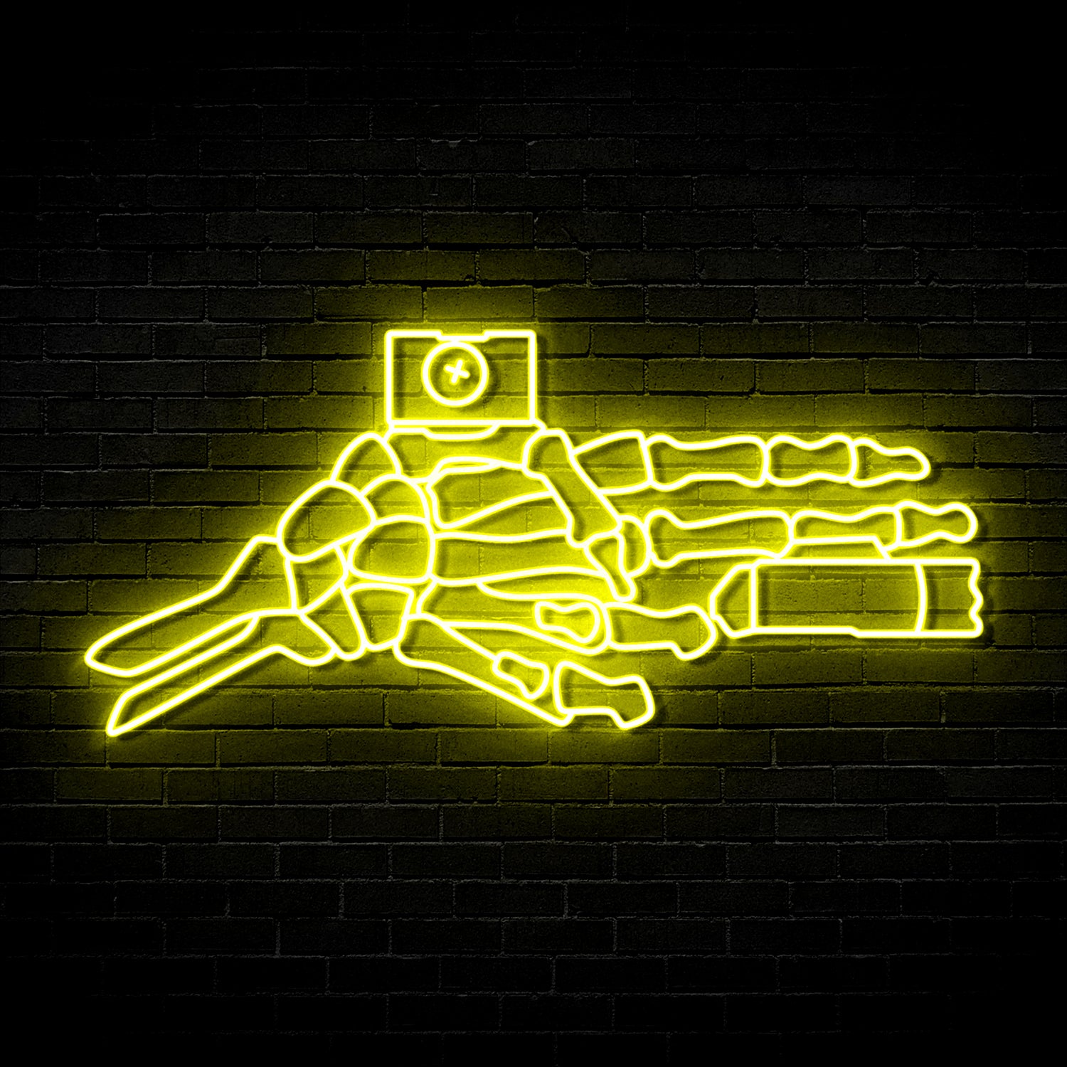 Skeleton Finger Gun v1 - Neon Sign (One Color LED)