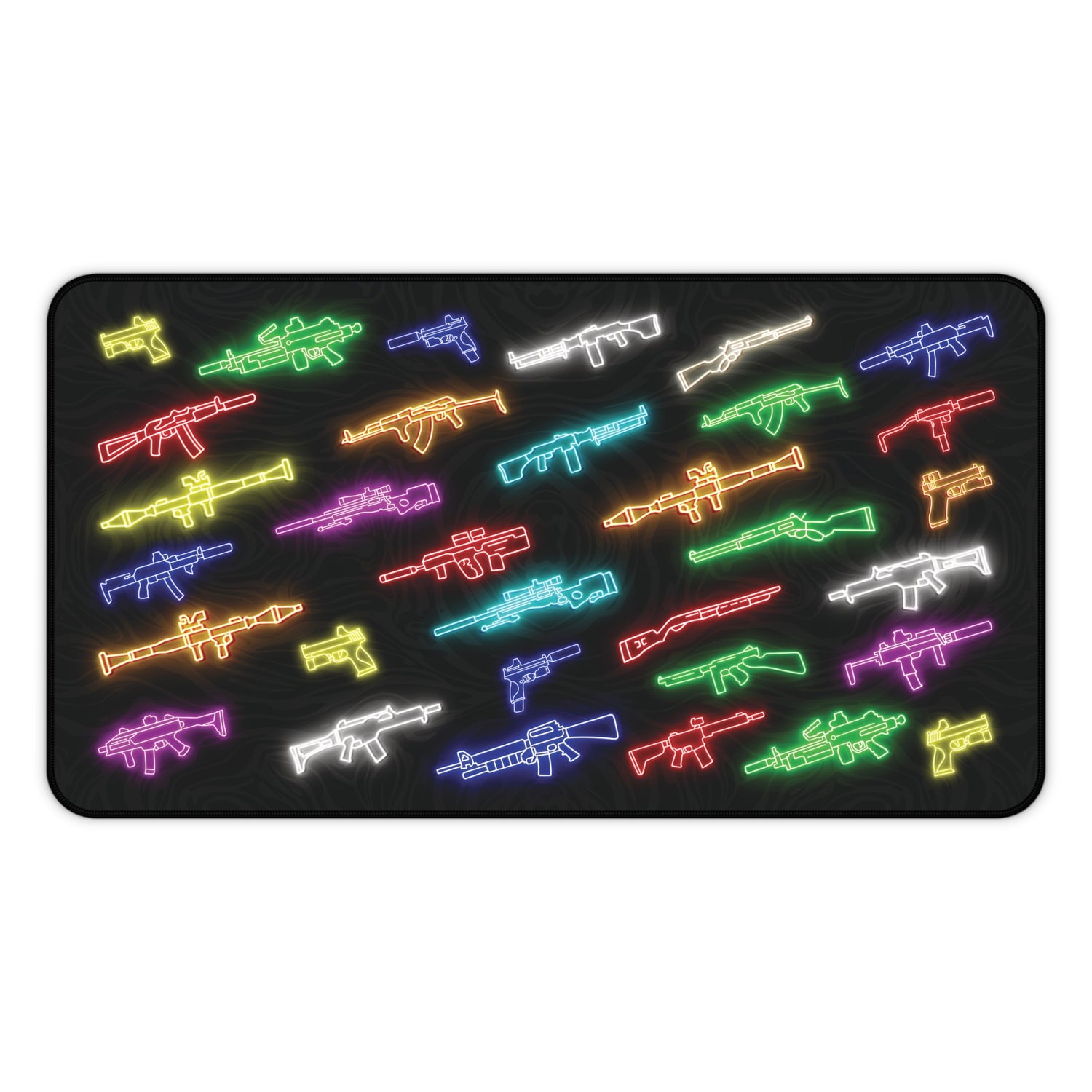 Neon Gun Sign - Desk Mat