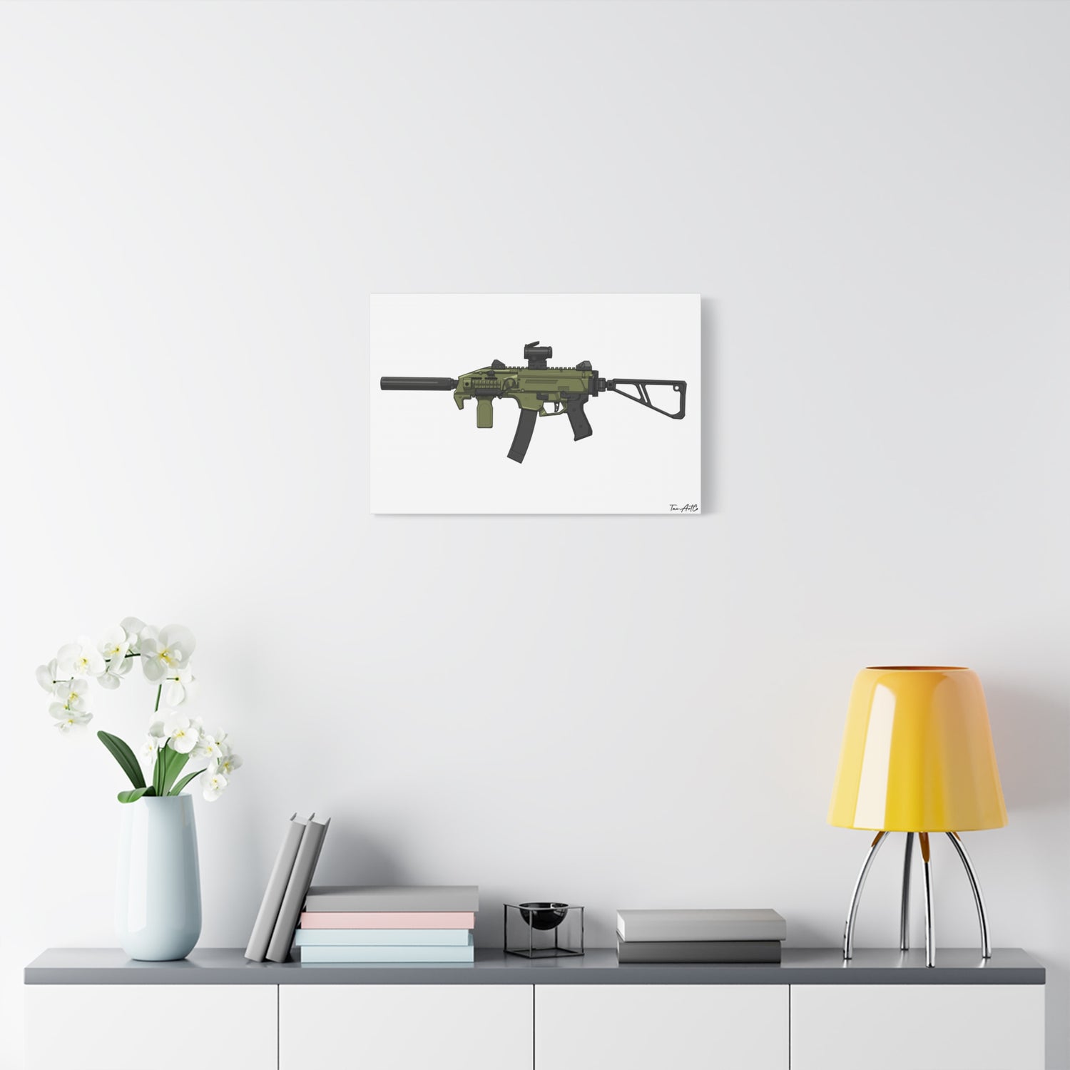 CZ Scorpion EVO 3 Canvas Print – Compact Power, Illustrated