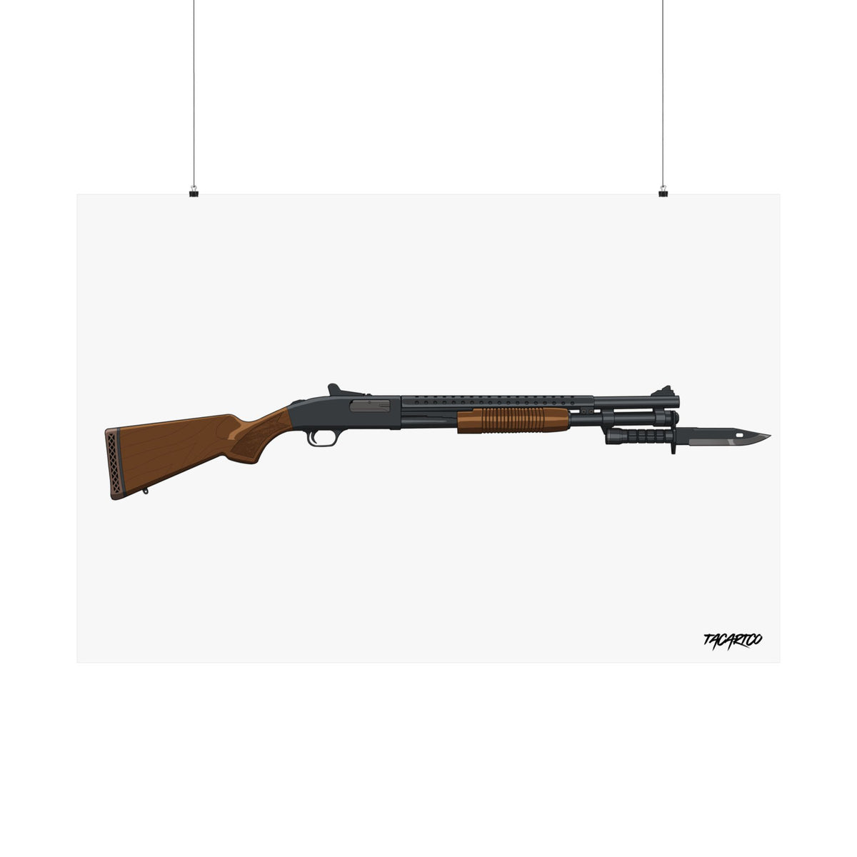 Mossberg 590A1 Retrograde - Matte Poster (White Background)