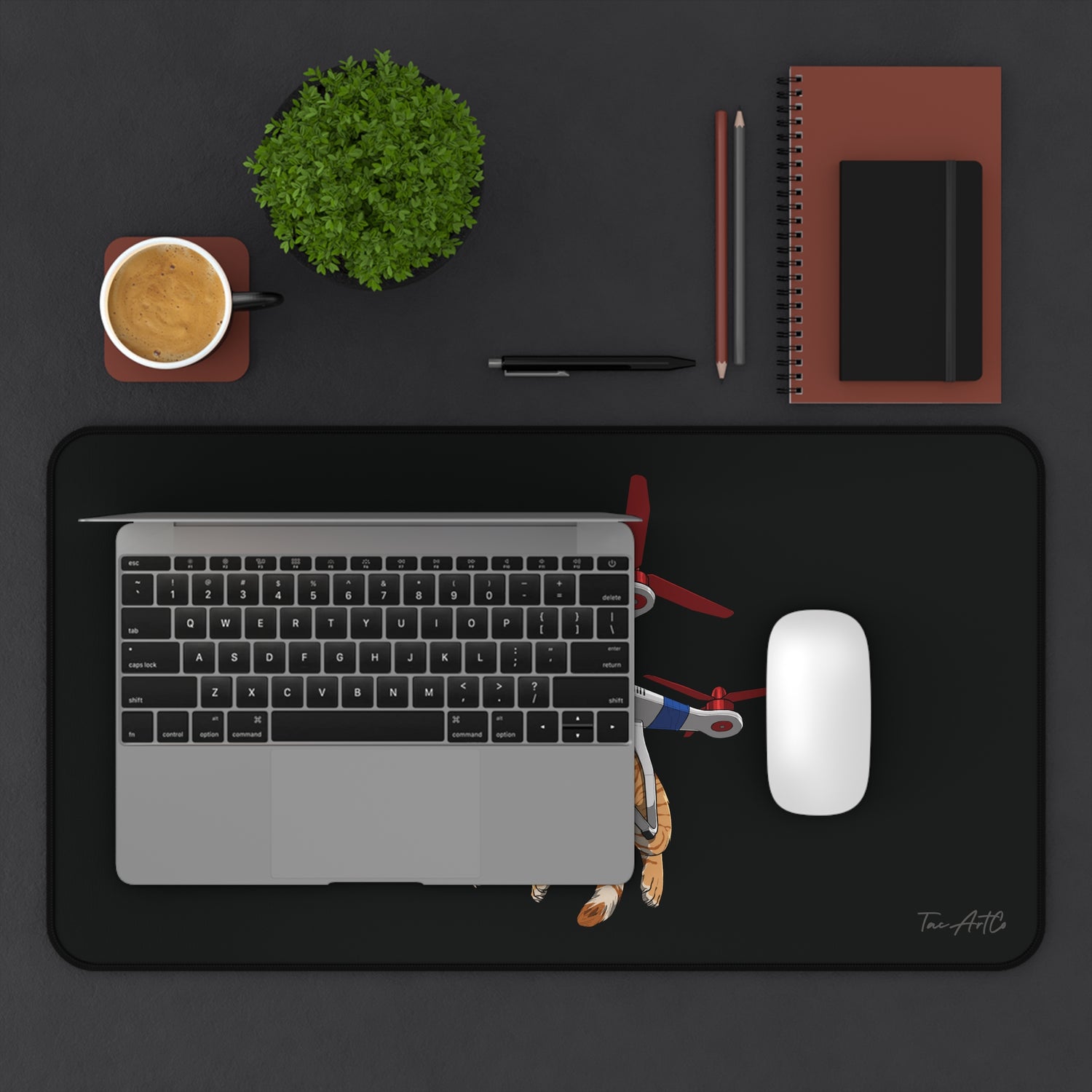 Drone Attack Cat - Desk Mat