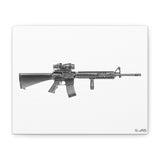 M16A4 Rifle – Pencil-Style Canvas Print
