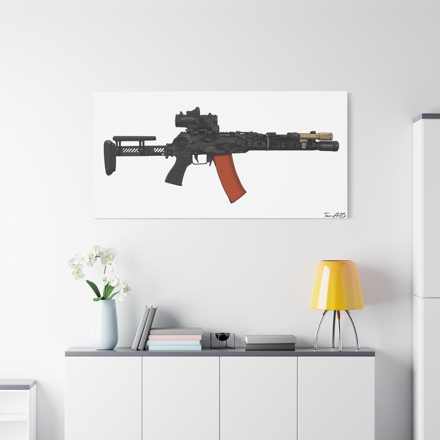 Modern Kitted AK Canvas Print – East Meets Modular Mayhem