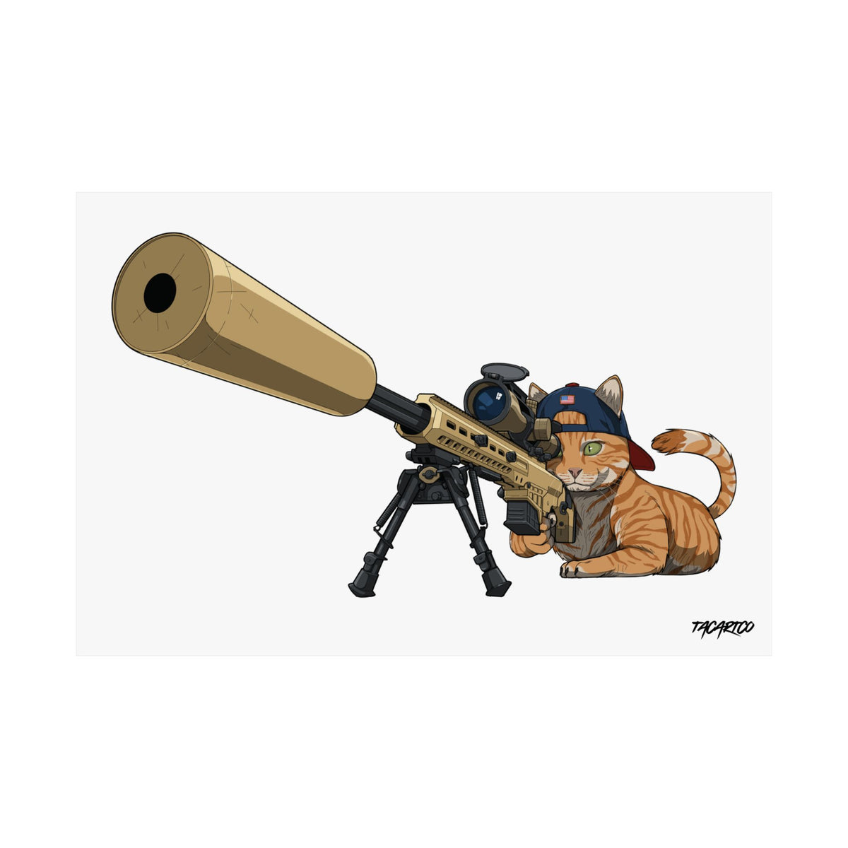 MK22 Recon Cat - Matte Poster (White Background)