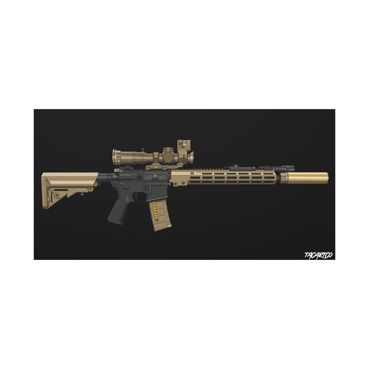 URGI Rifle – Canvas Print (Black Background)