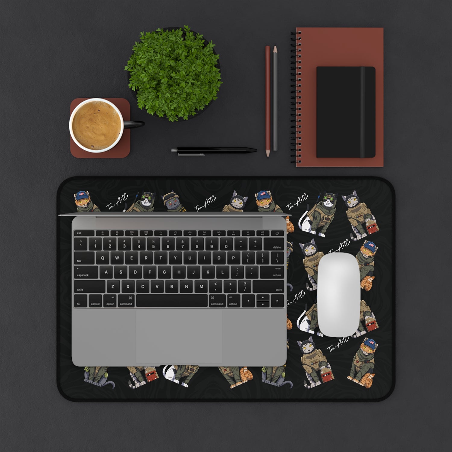 Tactical Cats Pattern - Desk Mat