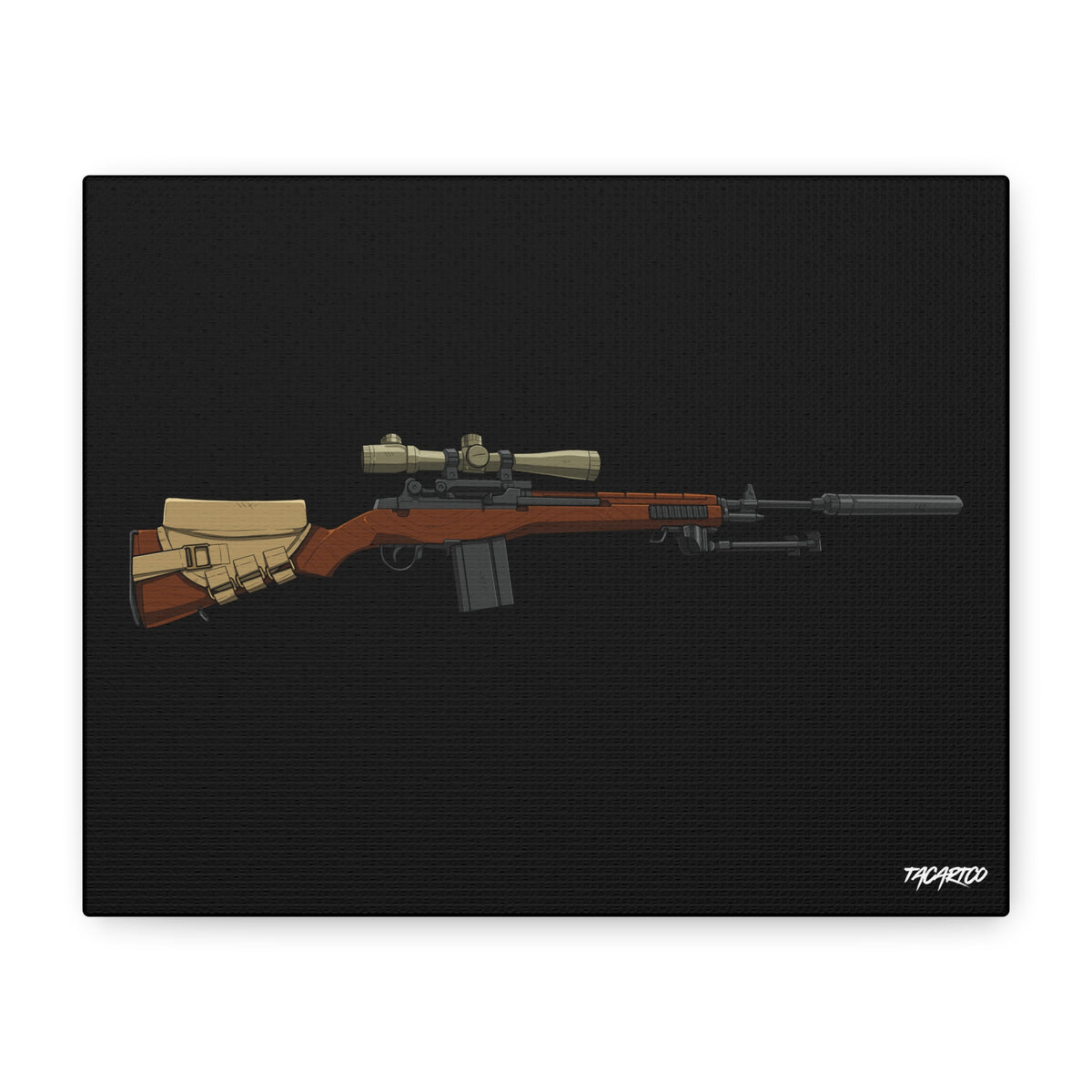 Classic M14 - Canvas Print (Black Background)