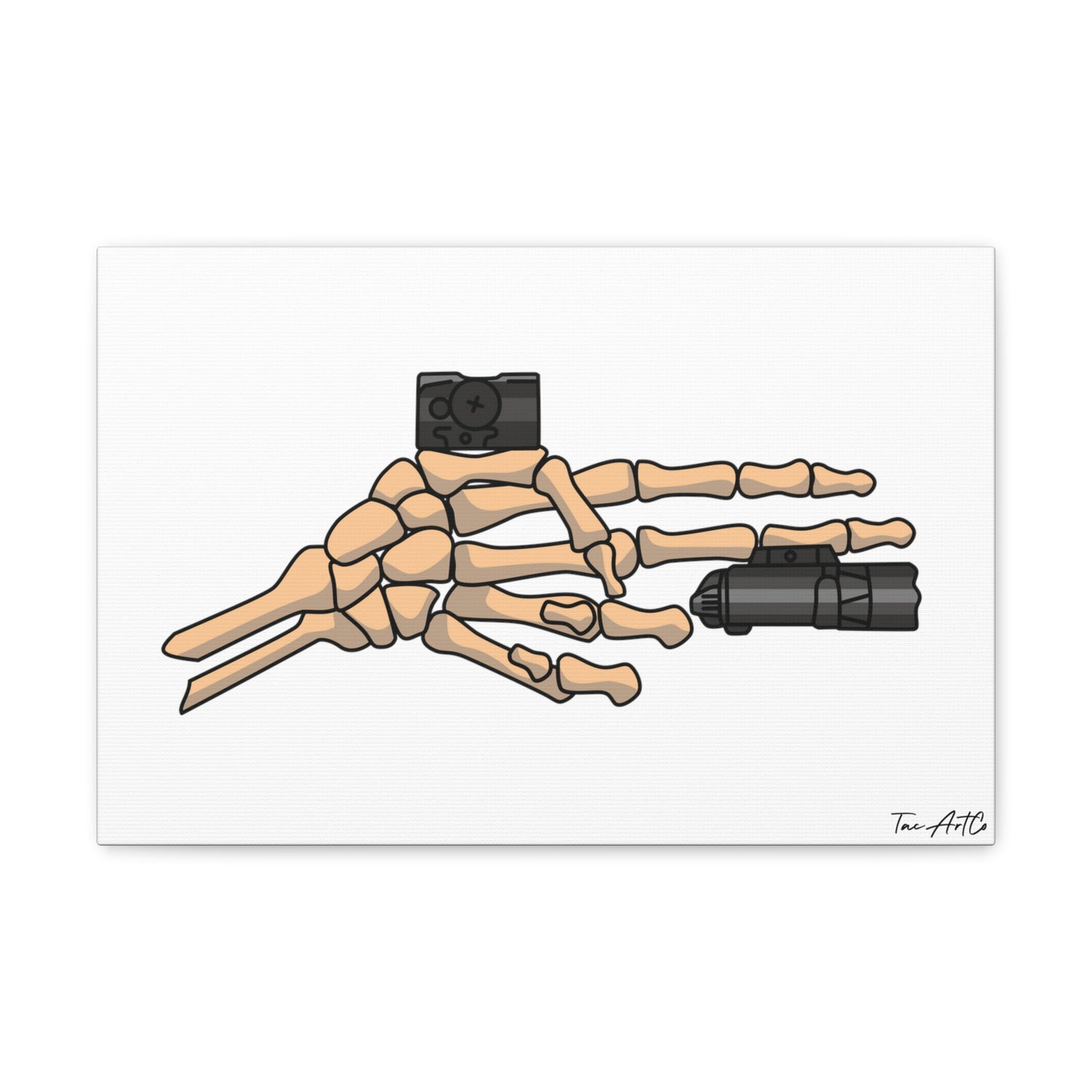 TacArt Skeleton Finger Gun v2 - Canvas Print