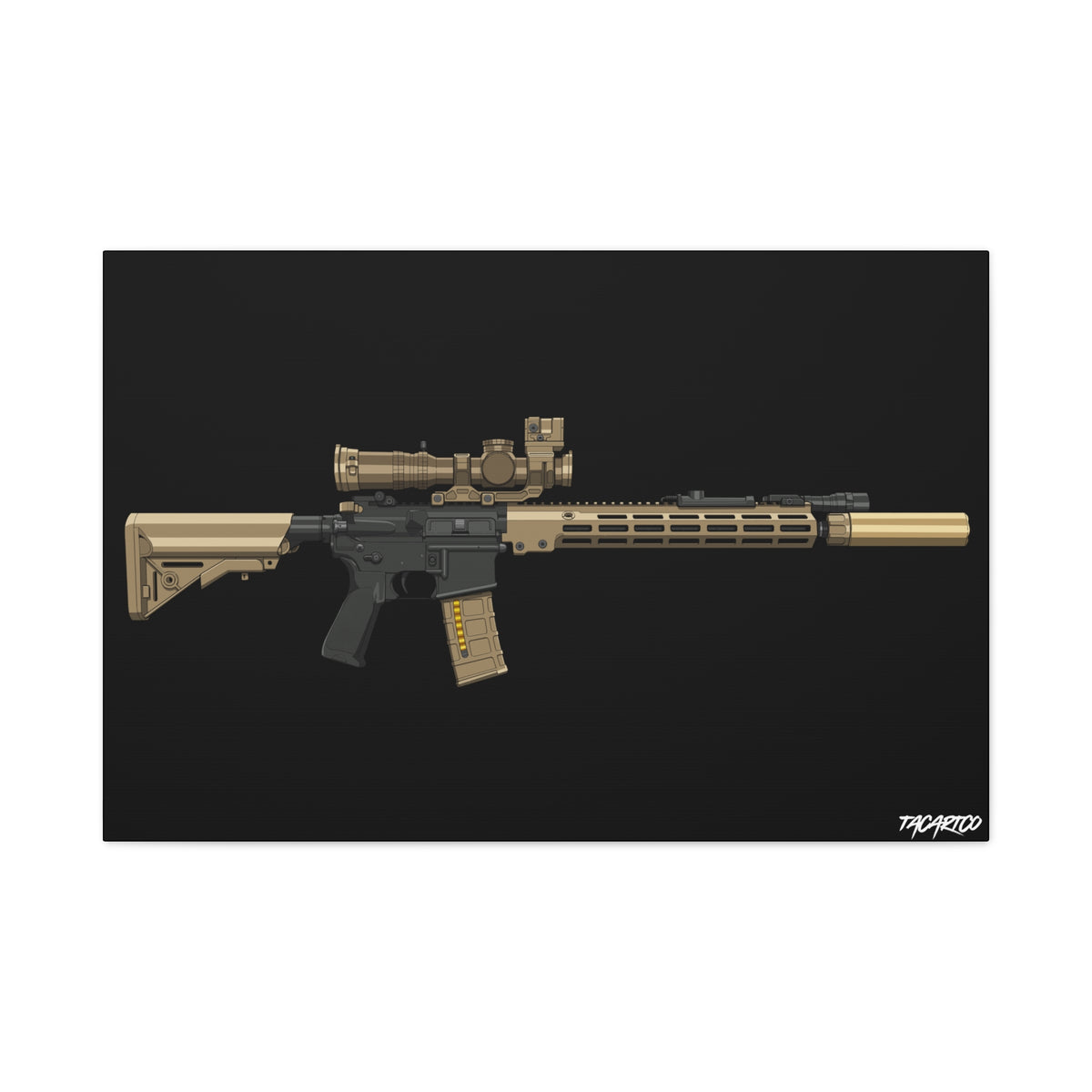 URGI Rifle – Canvas Print (Black Background)