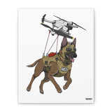 Drone Dog Medic - Canvas Print (White Background)