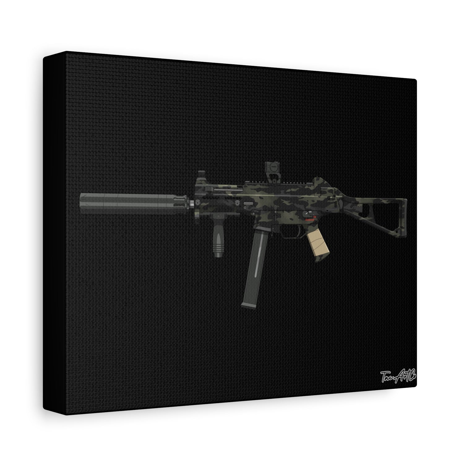 UMP45 – Canvas Print (Black Background)
