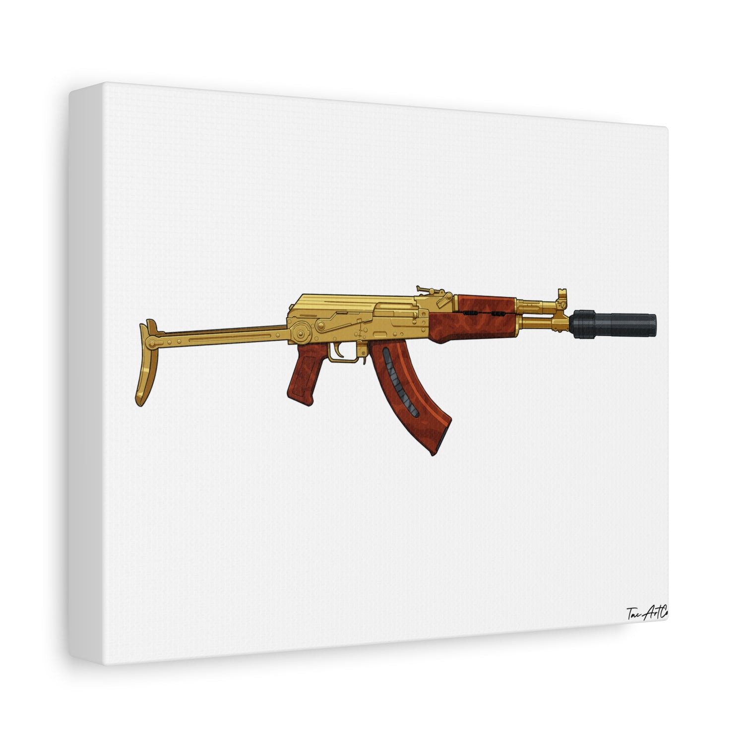 Gold AK Canvas Print – When You Want to Be Tactical and Drippin’