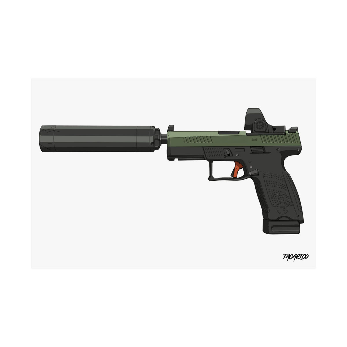 CZ P-10C Suppressed with SRO - Matte Poster