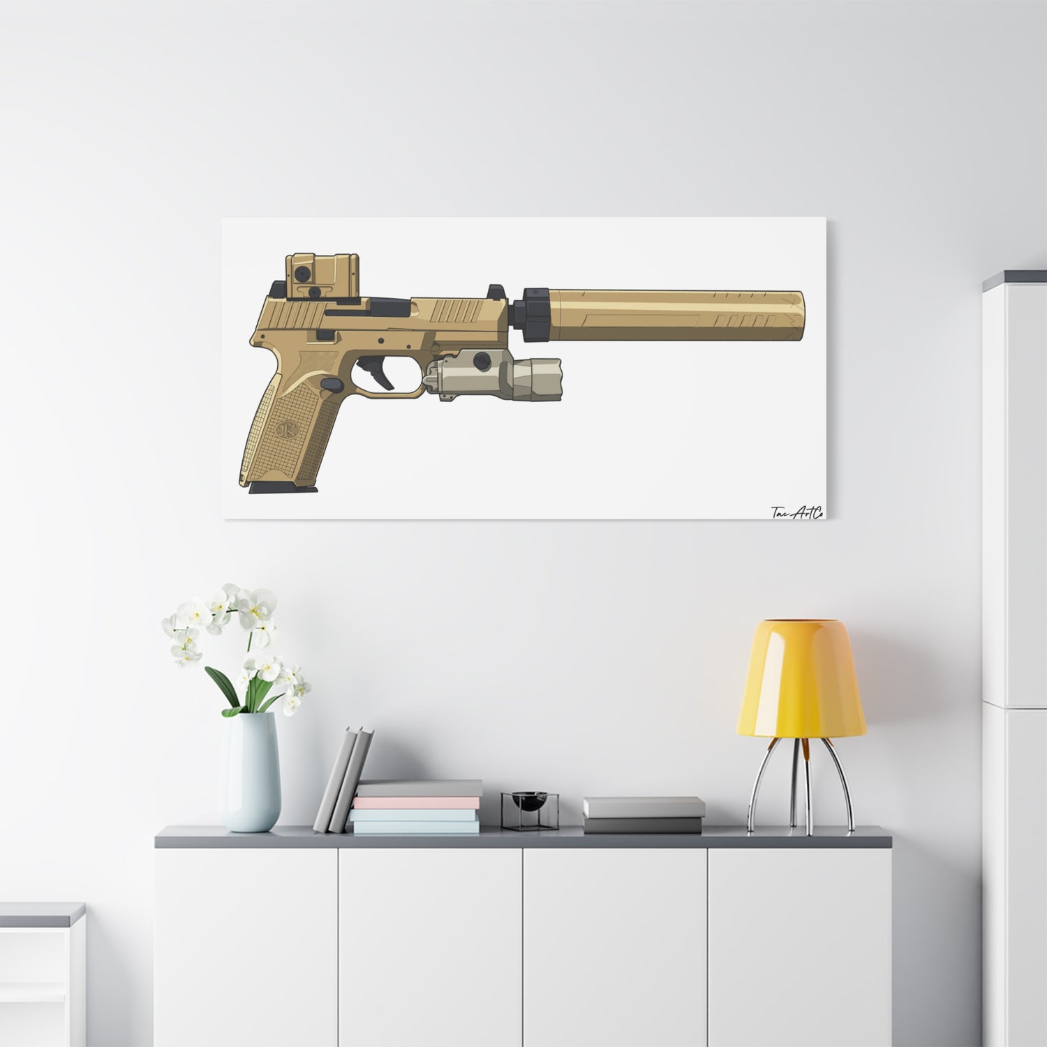 FN 509 Tactical – Suppressed Pistol Canvas Print
