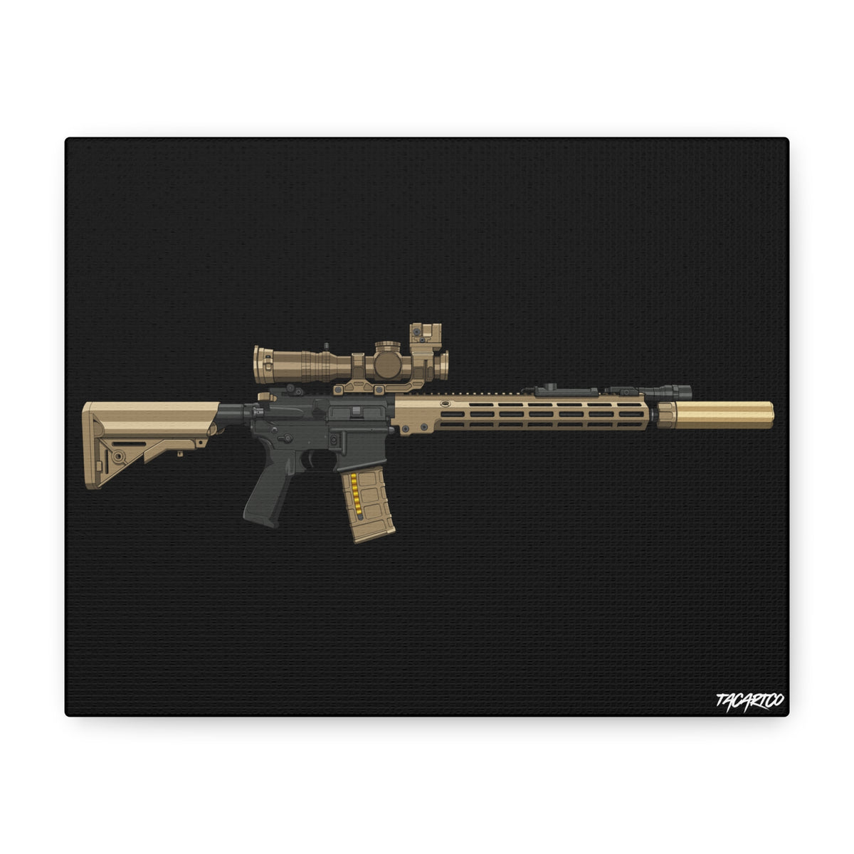 URGI Rifle – Canvas Print (Black Background)