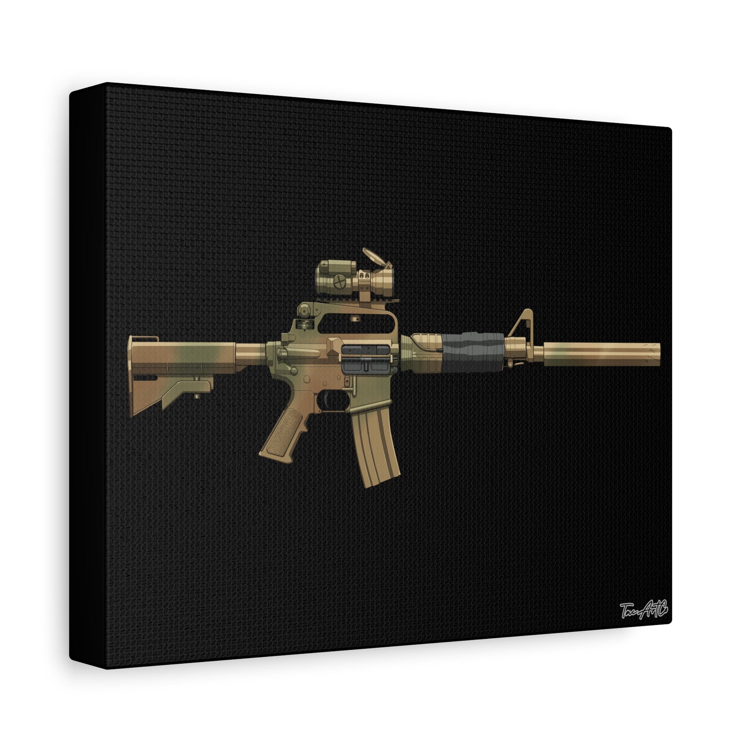Gordy CAR-15 - Canvas Print (Black Background)