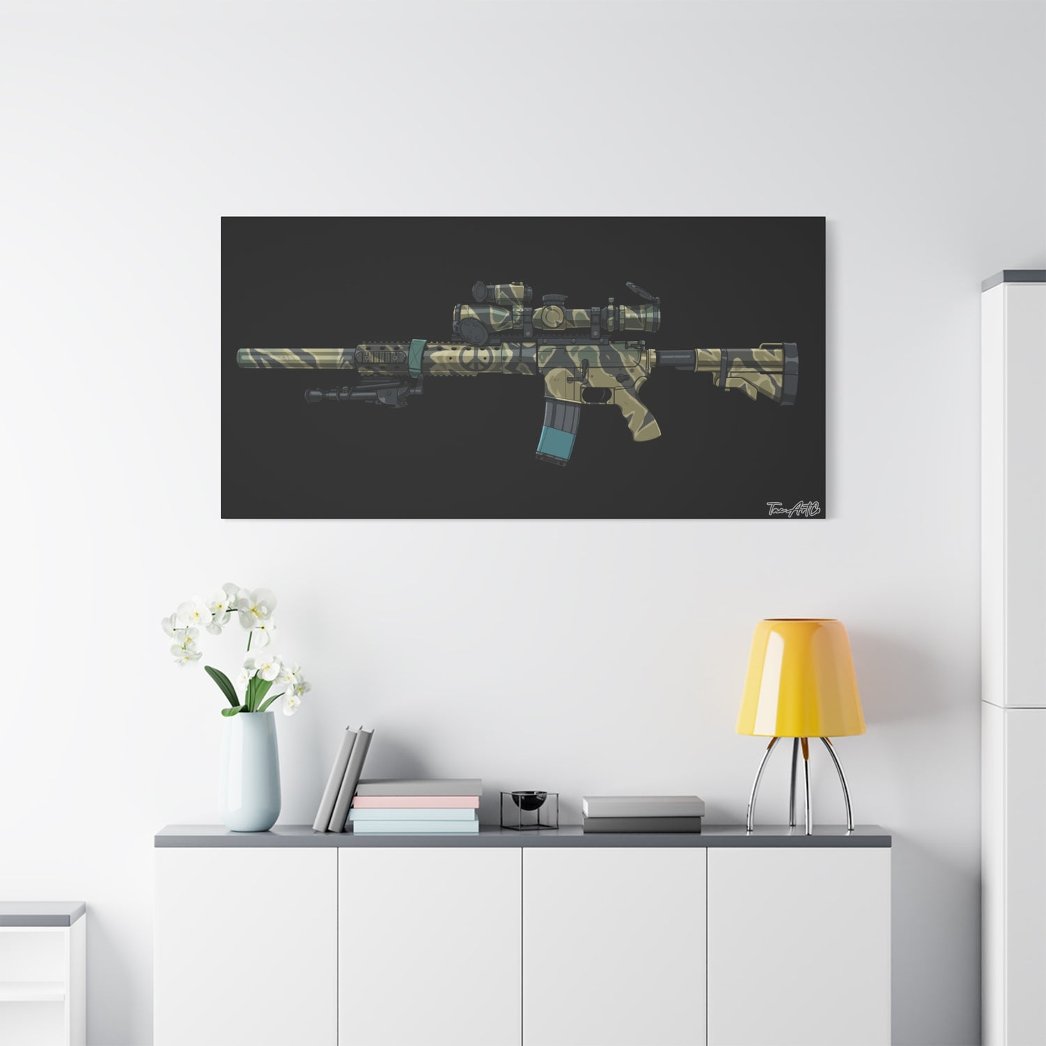 Tiger Stripe AR – Canvas Print (Black Background)