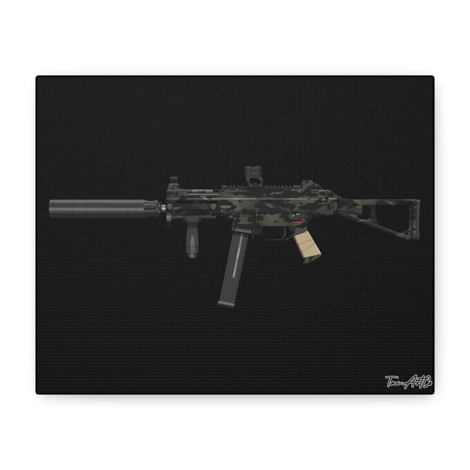 UMP45 – Canvas Print (Black Background)