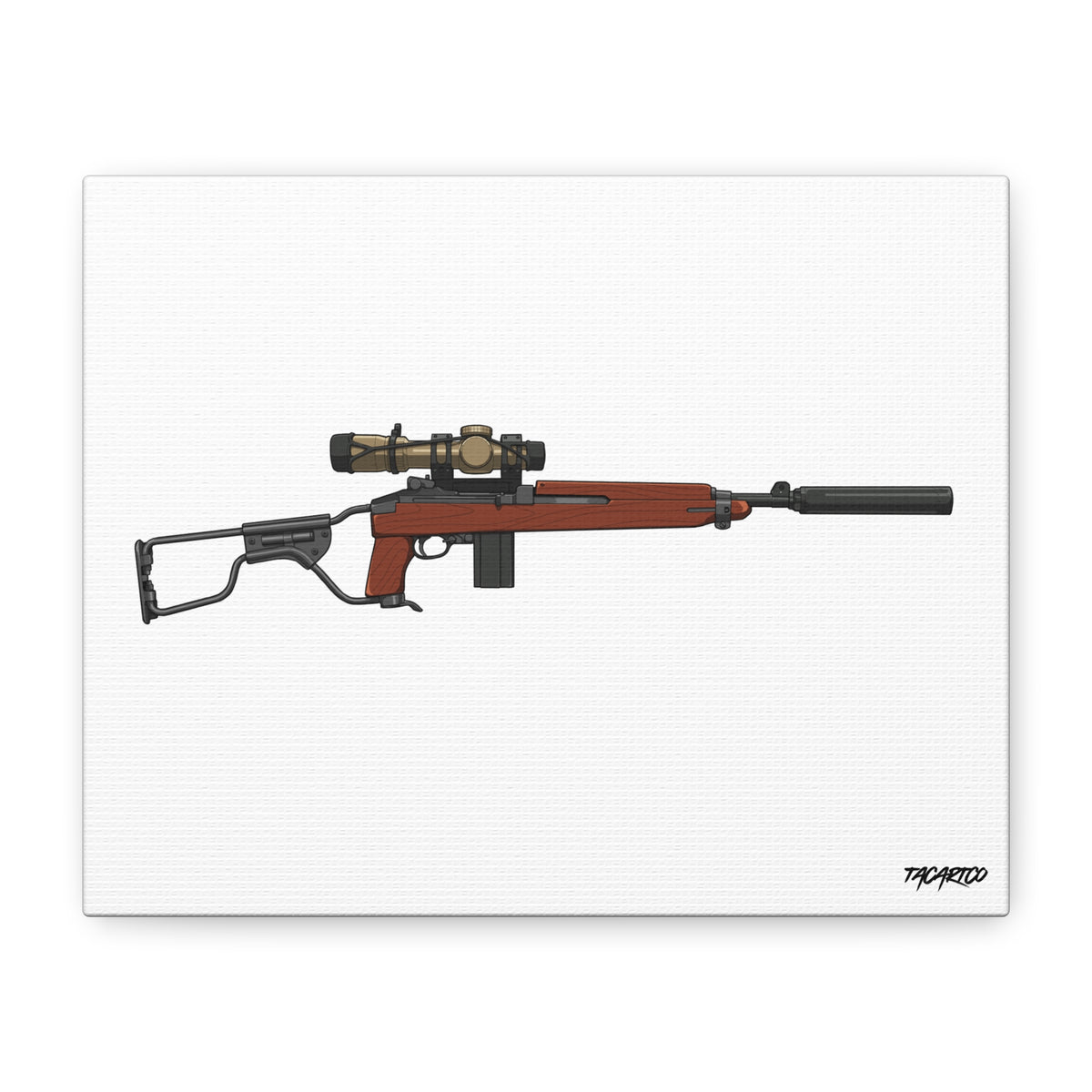 Modernized M1 Carbine - Canvas Print (White Background)