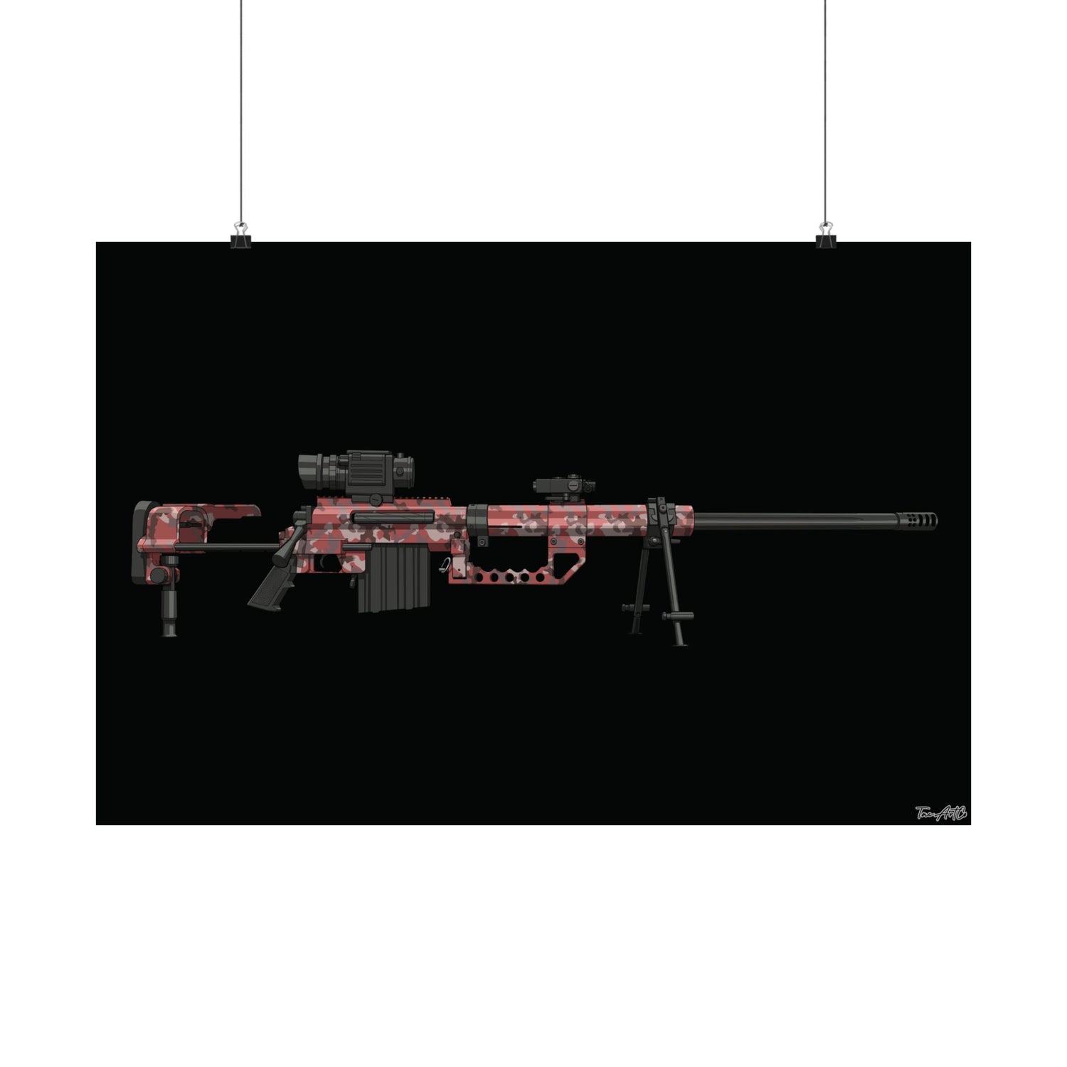 M200 Intervention MW2 Classic - Matte Poster (Black Background)