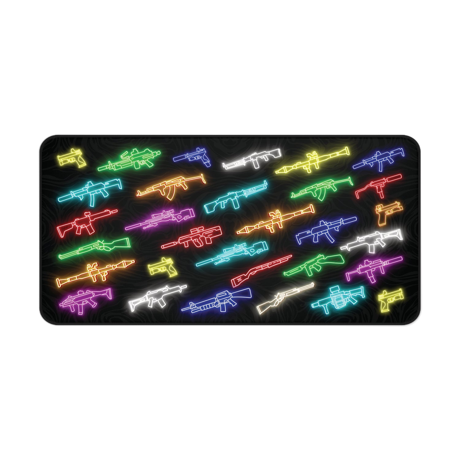 Neon Gun Sign - Desk Mat