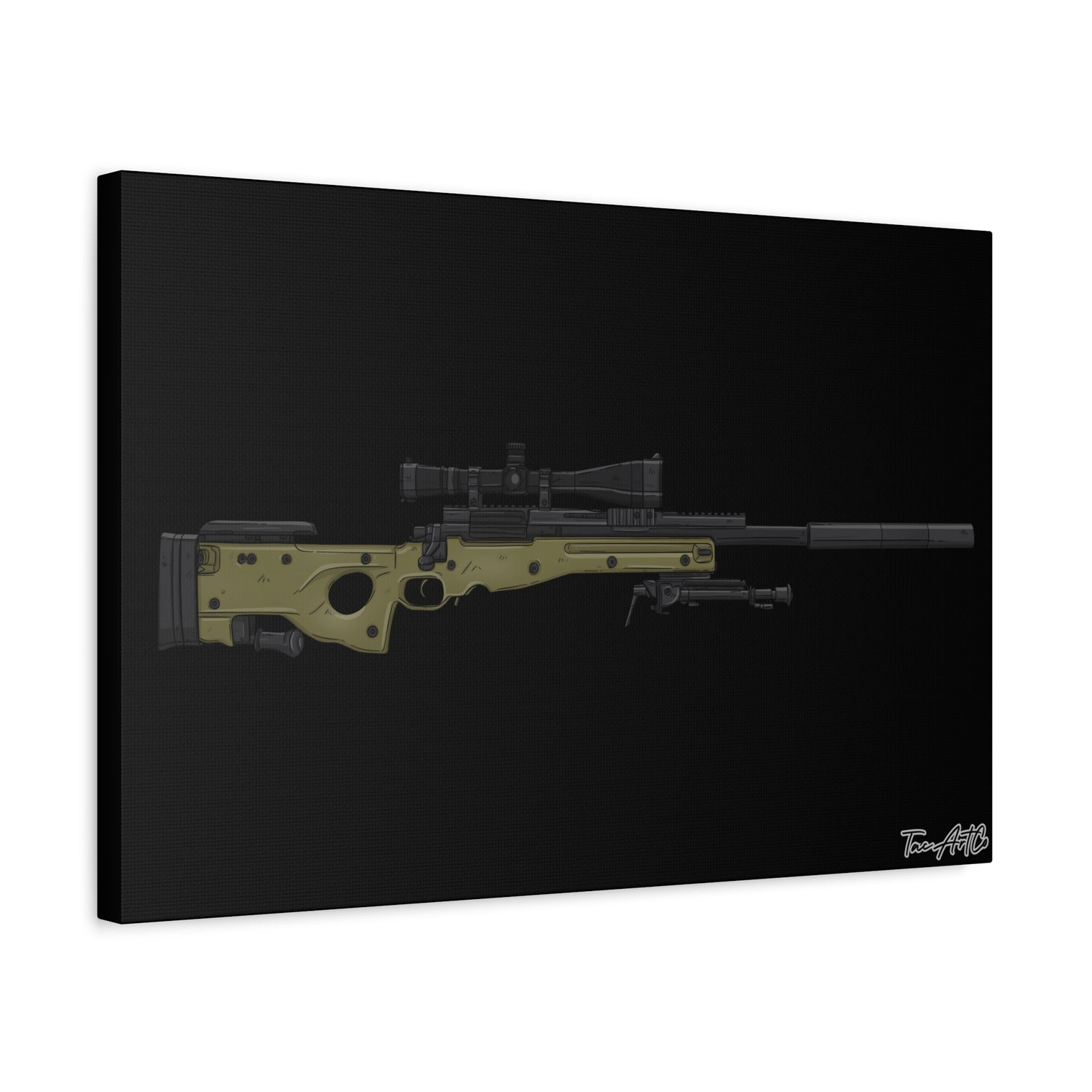 M24A3 Sniper Rifle – Canvas Print (Black Background)