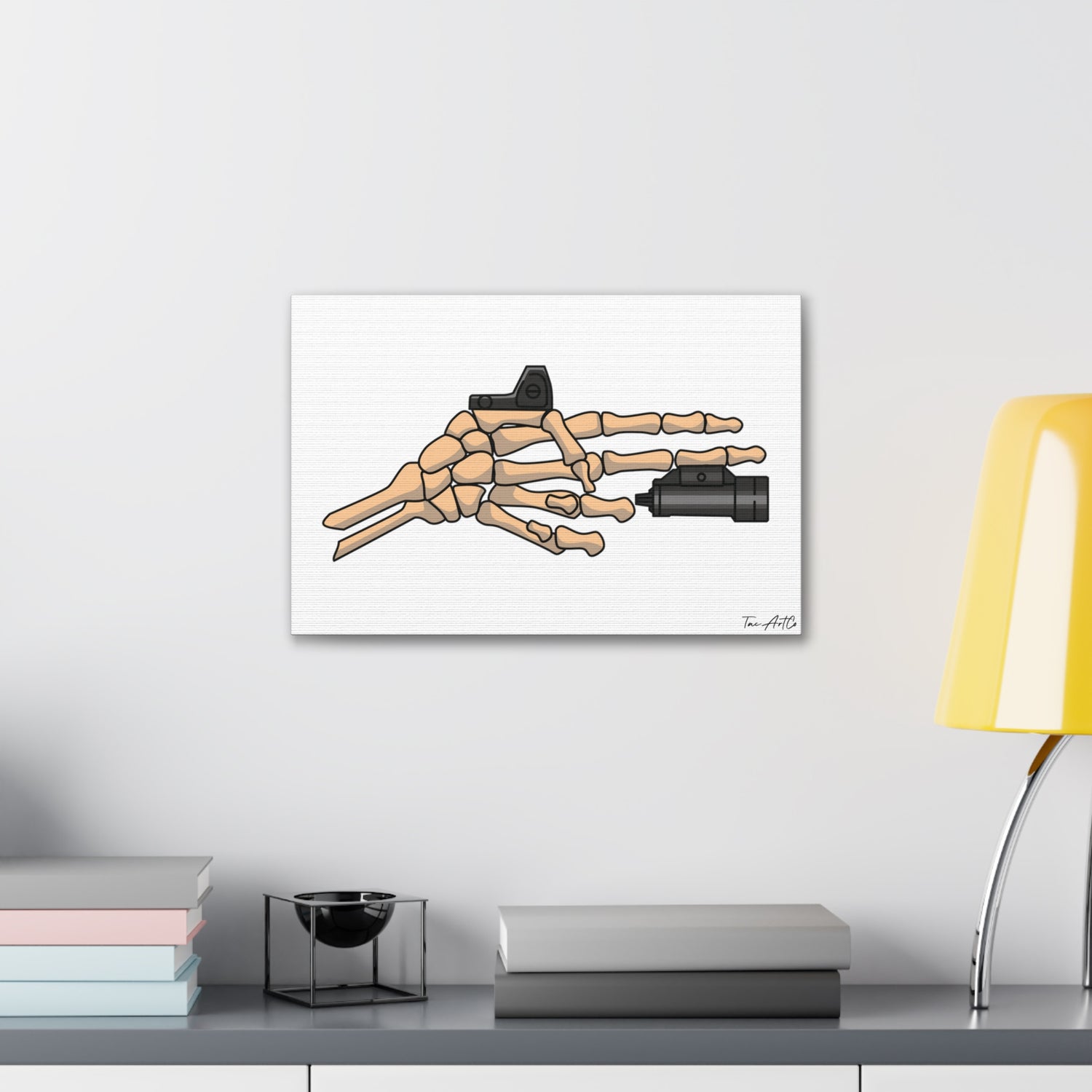 TacArt Skeleton Finger Gun v1 - Canvas Print