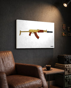 Gold AK - Canvas Print (White Background) — TacArtCo lifestyle mockup