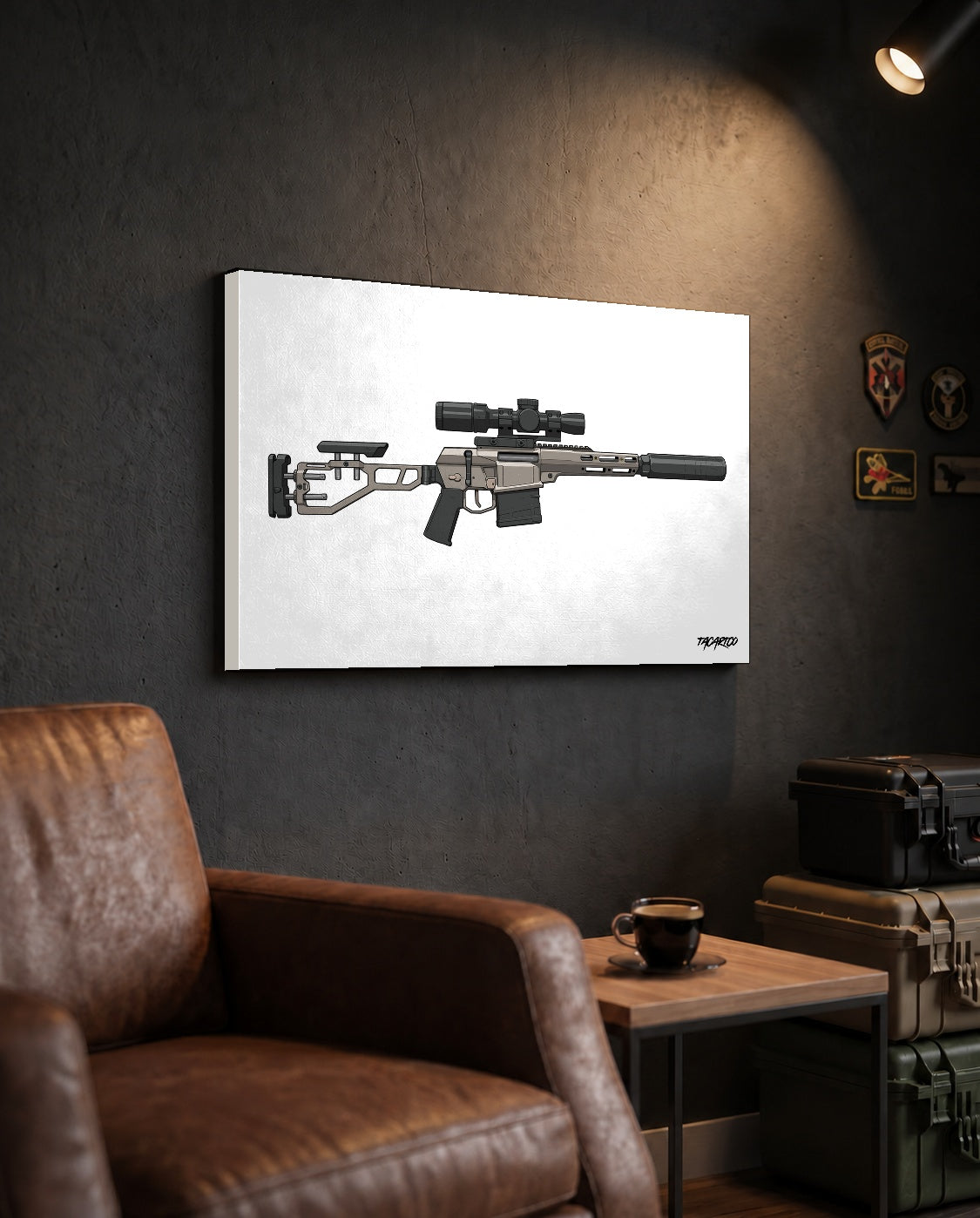 The Fix by Q - Canvas Print (White Background) — TacArtCo lifestyle mockup