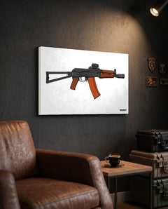 AKS-74U Krinkov - Canvas Print (White Background) — TacArtCo lifestyle mockup