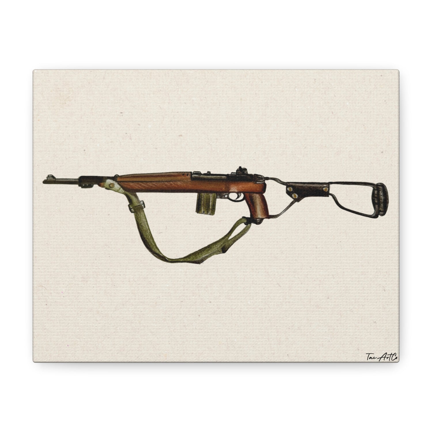 M1 Carbine Canvas Print – Classic Firearm Art with a WWII Soul