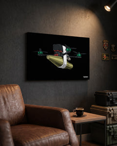 FPV Drone - Canvas Print (Black Background) — TacArtCo lifestyle mockup