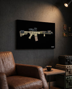 Rattle Can AR-15 - Canvas Print (Black Background) — TacArtCo lifestyle mockup