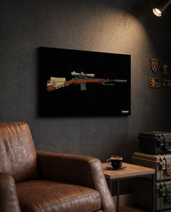 Classic M14 - Canvas Print (Black Background) — TacArtCo lifestyle mockup