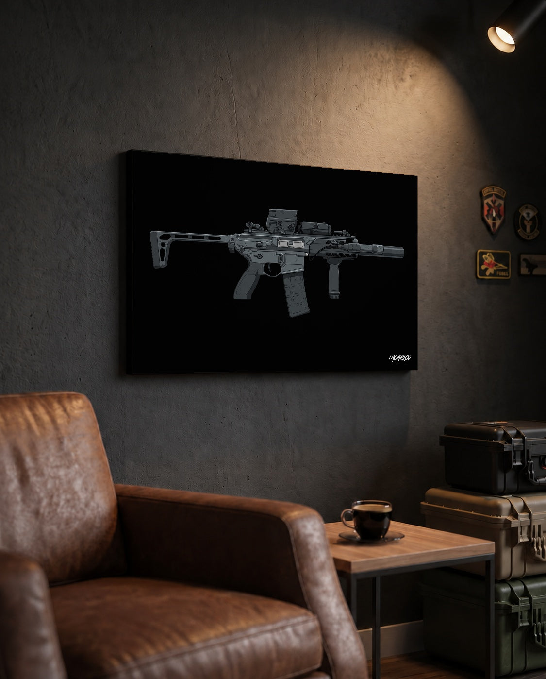 SIG MCX - Canvas Print (Black Background) — TacArtCo lifestyle mockup