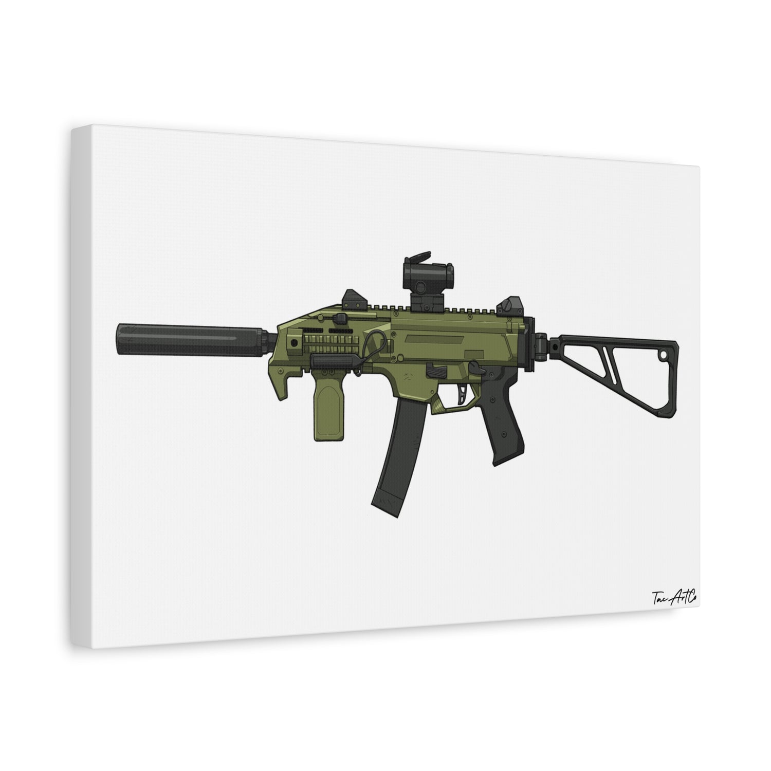 CZ Scorpion EVO 3 Canvas Print – Compact Power, Illustrated