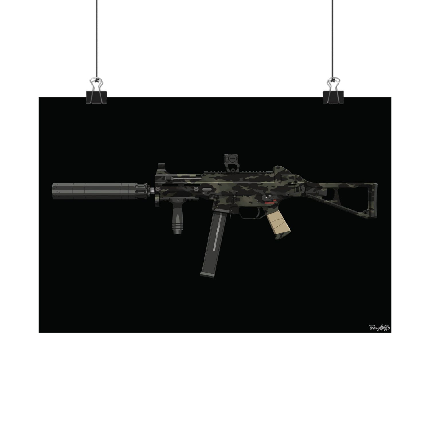 UMP45 - Matte Poster (Black Background)