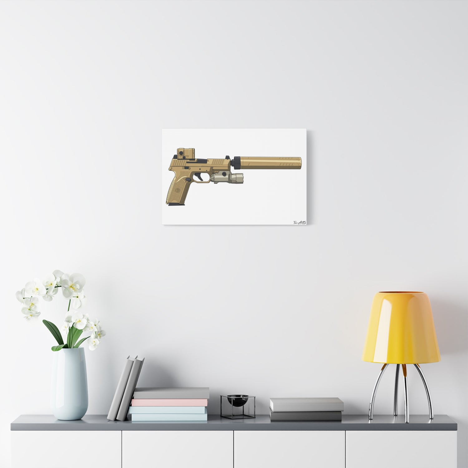 FN 509 Tactical – Suppressed Pistol Canvas Print
