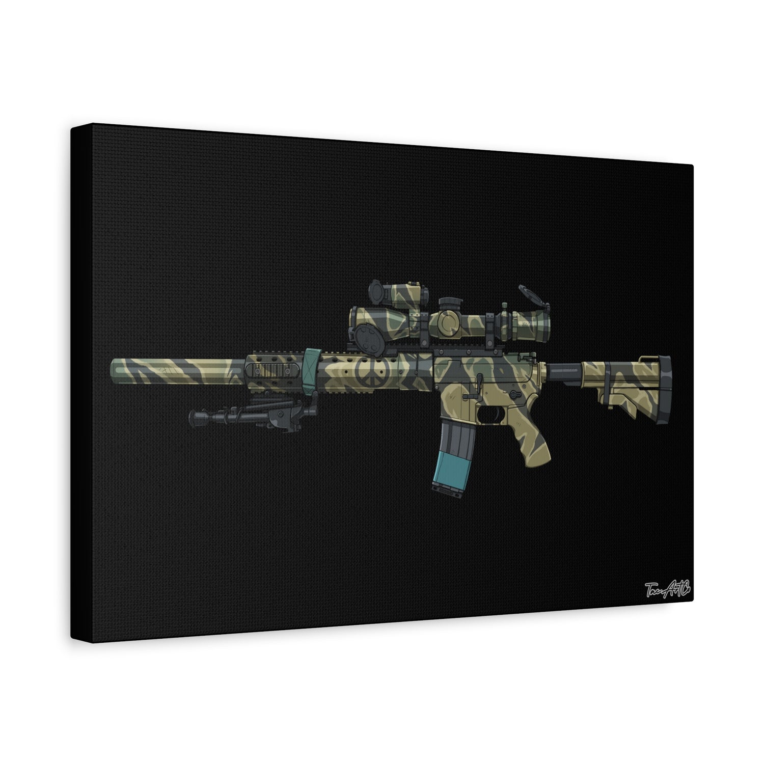 Tiger Stripe AR – Canvas Print (Black Background)