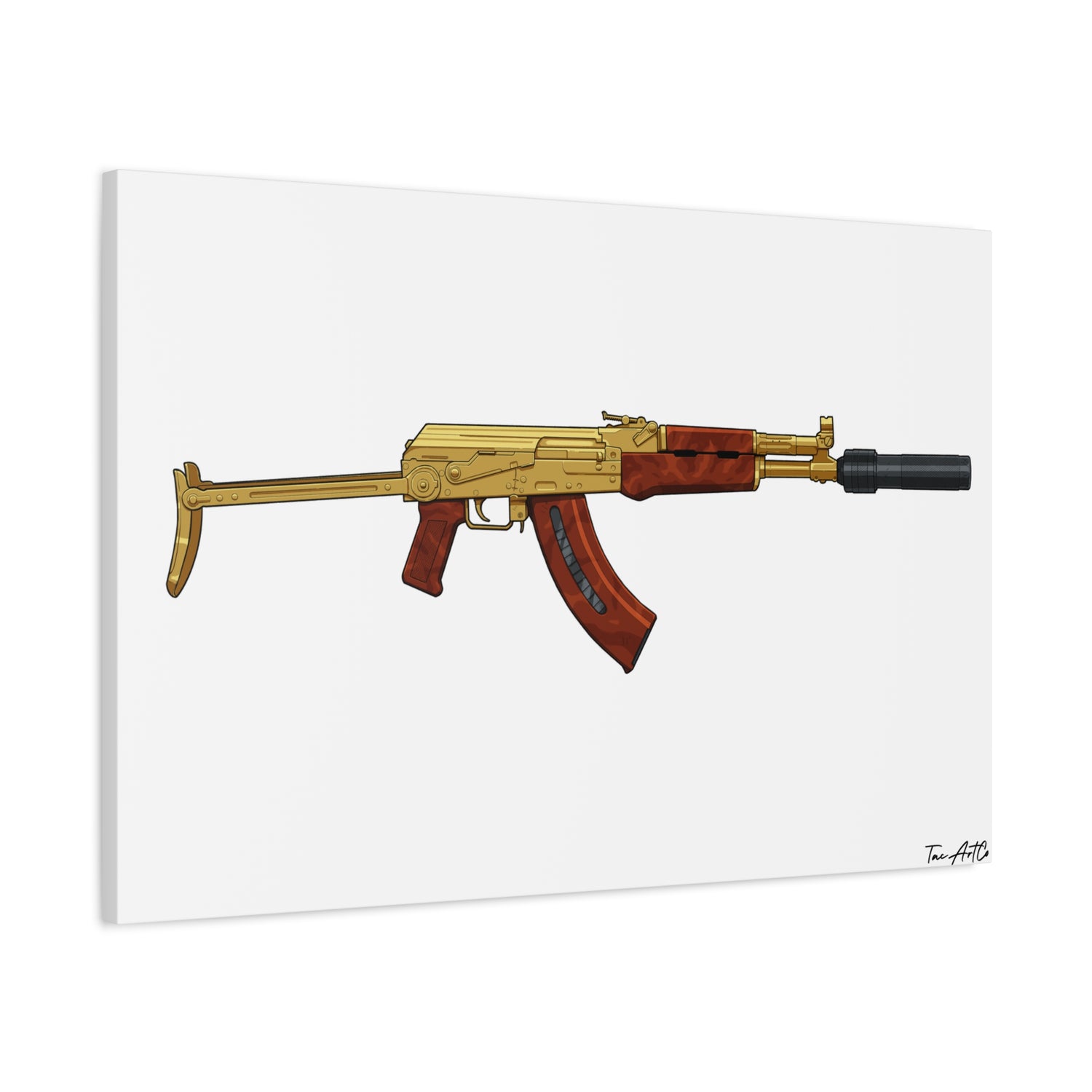 Gold AK Canvas Print – When You Want to Be Tactical and Drippin’