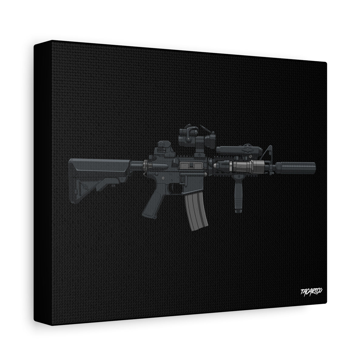 MK18 Mod 0 - Canvas Print (Black Background)